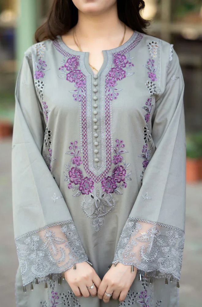 LAWN EMBROIDERED 3PC(456)