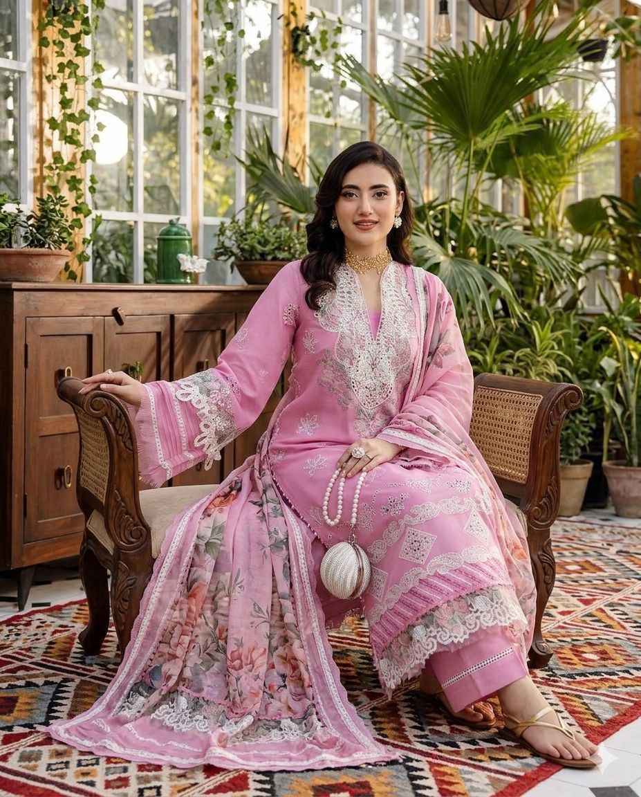 LAWN EMBROIDERED 3PC(572)
