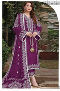 LAWN EMBROIDERED 3PC (MAROON)