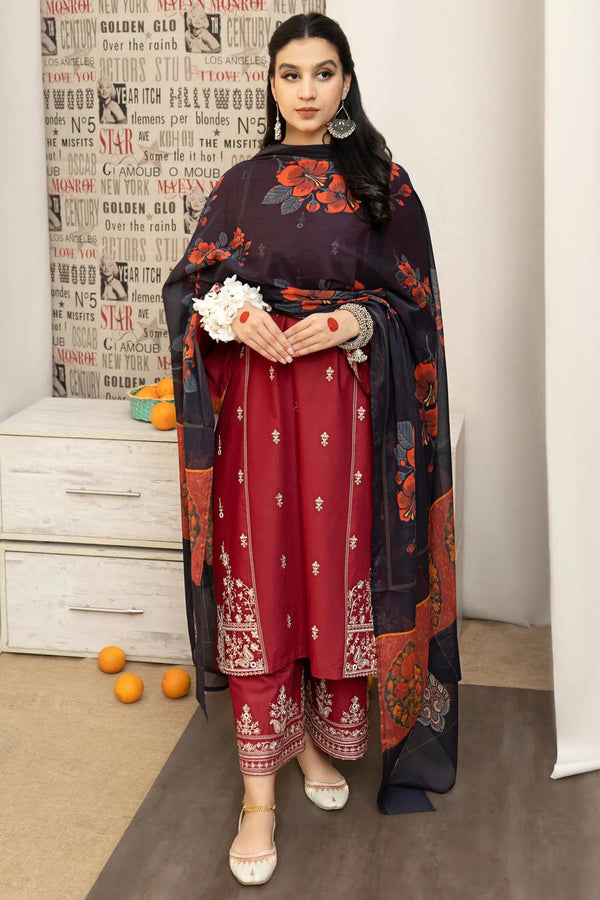 Lawn Embroidered 3Pc