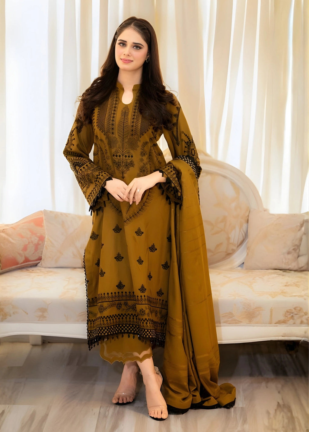 Lawn Embroidered 3Pc must
