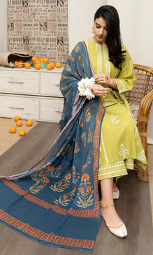 Lawn Embroidered 3Pc Lemon