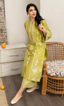 Lawn Embroidered 3Pc Lemon