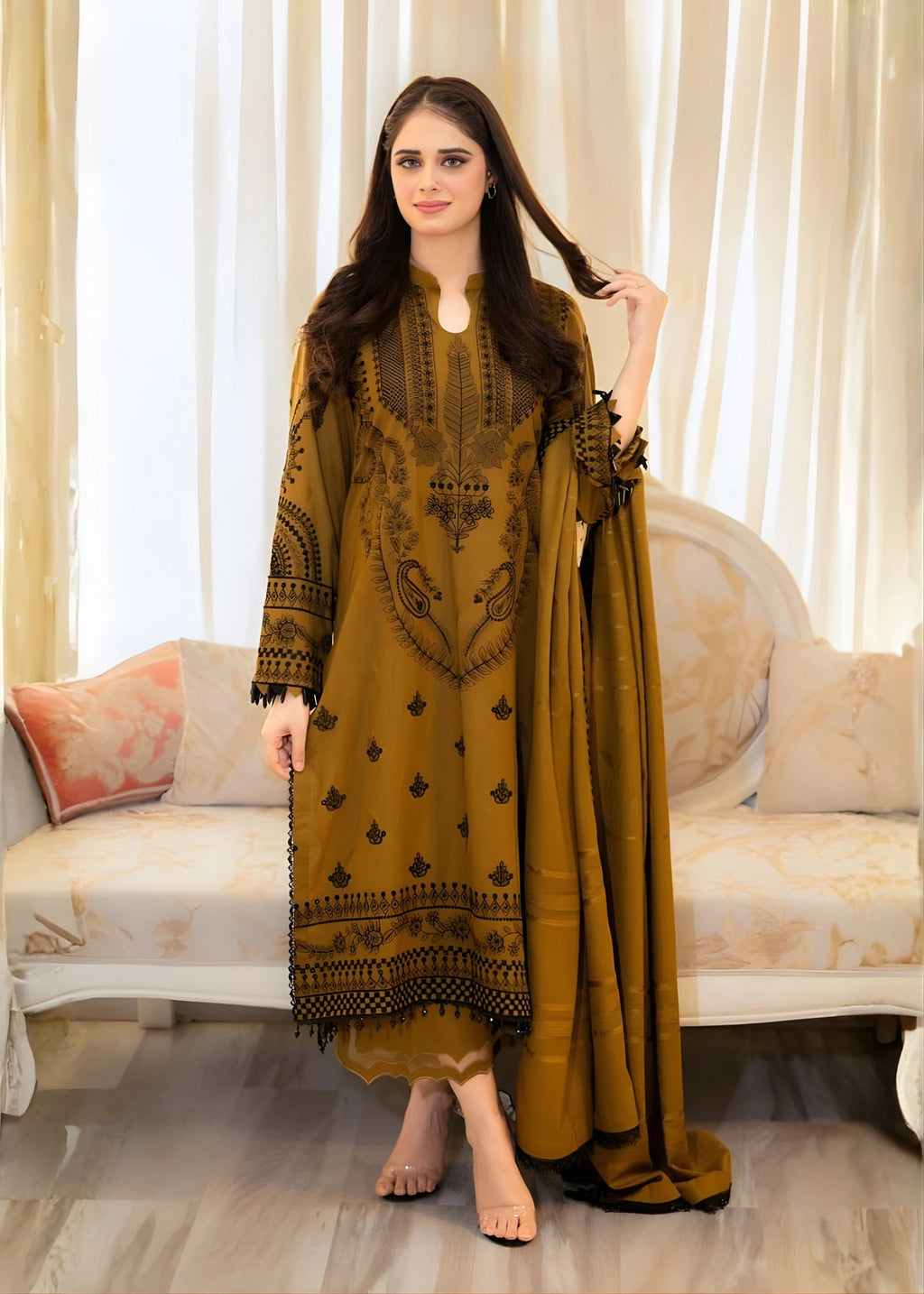 Lawn Embroidered 3Pc must